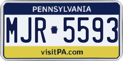 PA license plate MJR5593