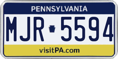 PA license plate MJR5594