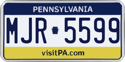 PA license plate MJR5599