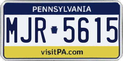 PA license plate MJR5615