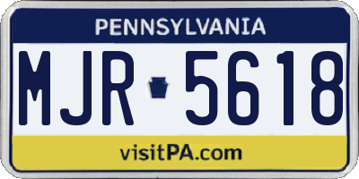 PA license plate MJR5618