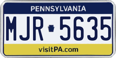 PA license plate MJR5635