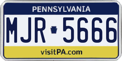 PA license plate MJR5666