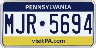 PA license plate MJR5694