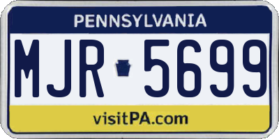 PA license plate MJR5699