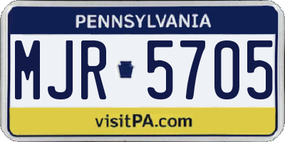 PA license plate MJR5705
