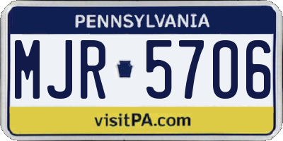 PA license plate MJR5706