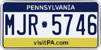 PA license plate MJR5746