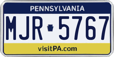 PA license plate MJR5767