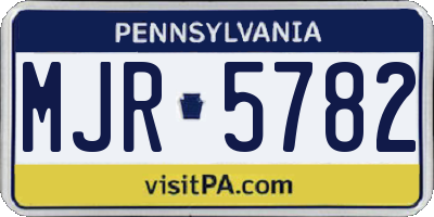 PA license plate MJR5782