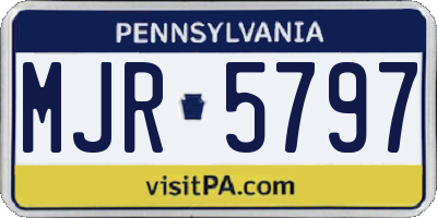 PA license plate MJR5797