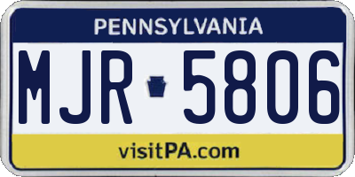 PA license plate MJR5806