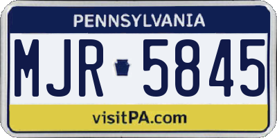 PA license plate MJR5845