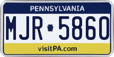 PA license plate MJR5860