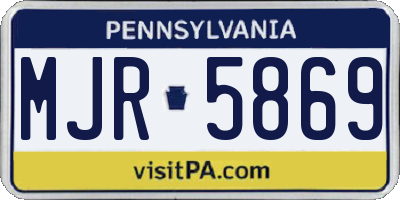 PA license plate MJR5869