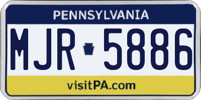 PA license plate MJR5886
