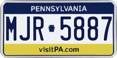 PA license plate MJR5887