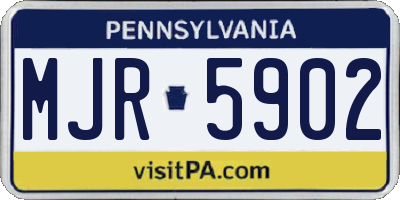PA license plate MJR5902
