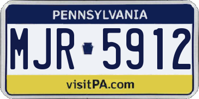PA license plate MJR5912