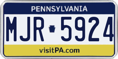 PA license plate MJR5924
