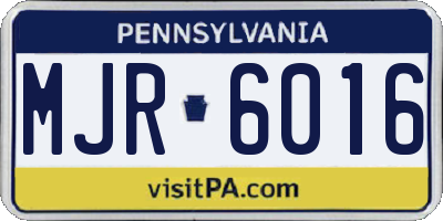 PA license plate MJR6016
