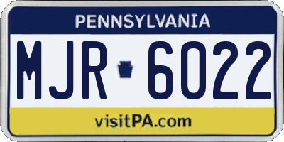 PA license plate MJR6022