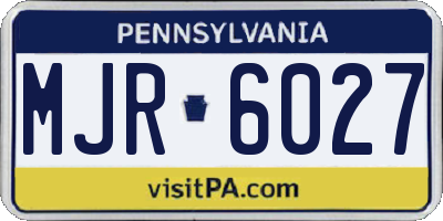 PA license plate MJR6027