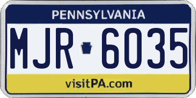 PA license plate MJR6035
