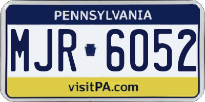 PA license plate MJR6052