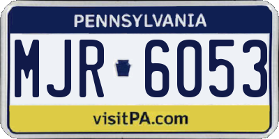 PA license plate MJR6053