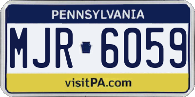PA license plate MJR6059