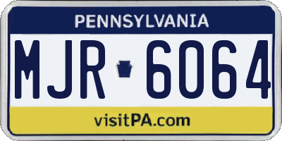 PA license plate MJR6064