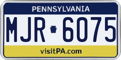 PA license plate MJR6075
