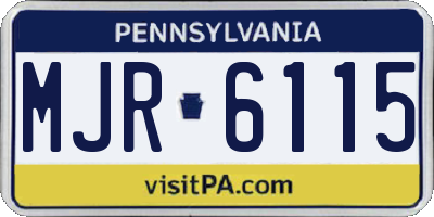 PA license plate MJR6115