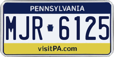 PA license plate MJR6125