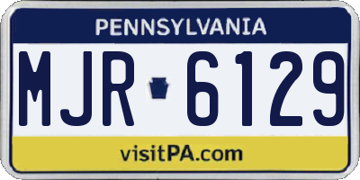 PA license plate MJR6129