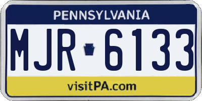 PA license plate MJR6133