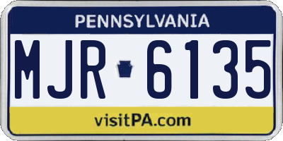 PA license plate MJR6135
