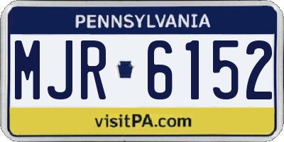 PA license plate MJR6152
