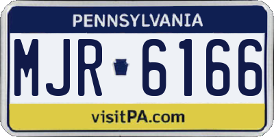 PA license plate MJR6166
