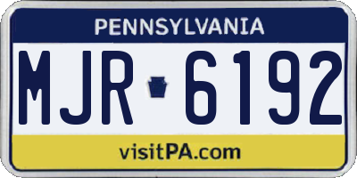 PA license plate MJR6192