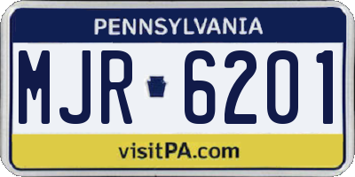 PA license plate MJR6201