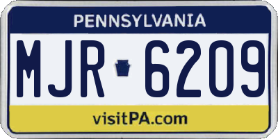 PA license plate MJR6209