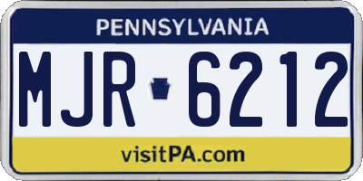 PA license plate MJR6212