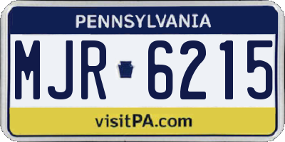 PA license plate MJR6215