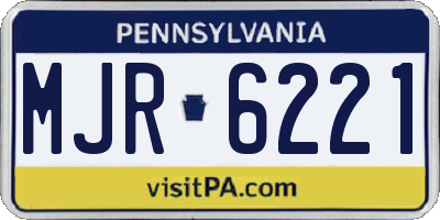 PA license plate MJR6221