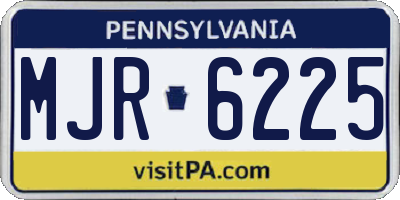 PA license plate MJR6225