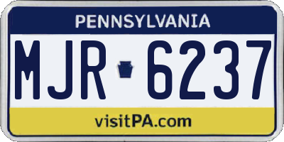 PA license plate MJR6237