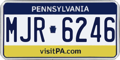 PA license plate MJR6246