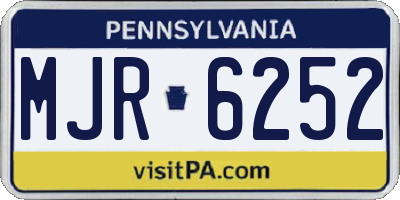 PA license plate MJR6252